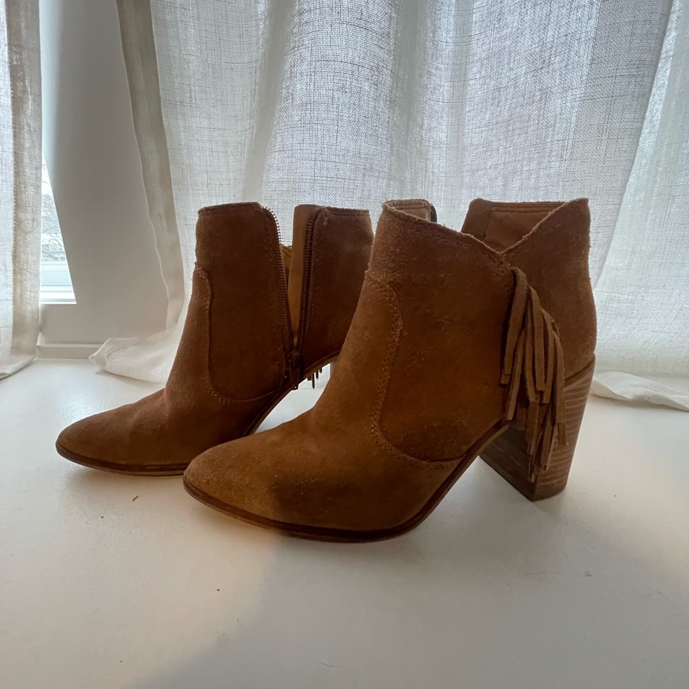 Women's Tan Suede Ankle Boots